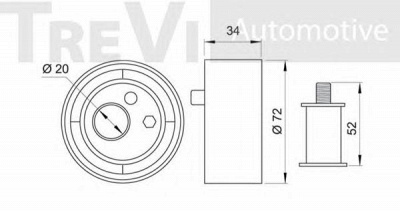 TREVI AUTOMOTIVE td1368 -  Натяжной ролик, ремень ГРМ